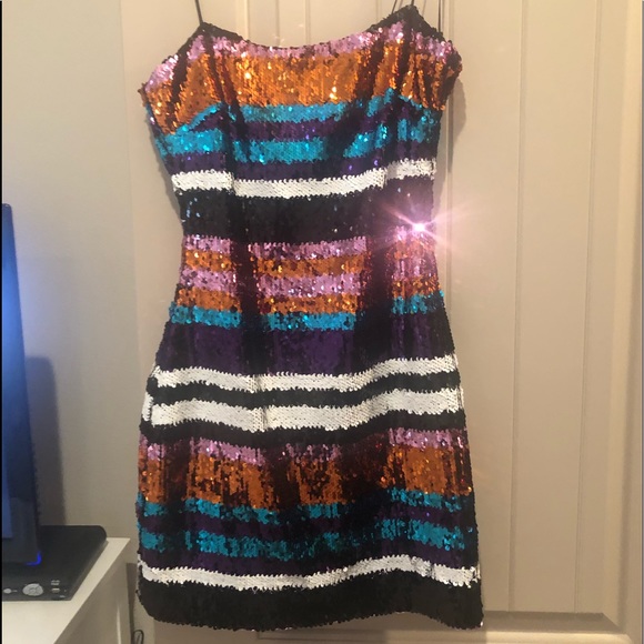 LIKELY multicolor stripe sequin dress size 2! - Picture 2 of 7